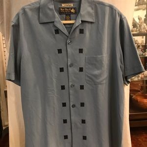 Men silk casual dress shirt